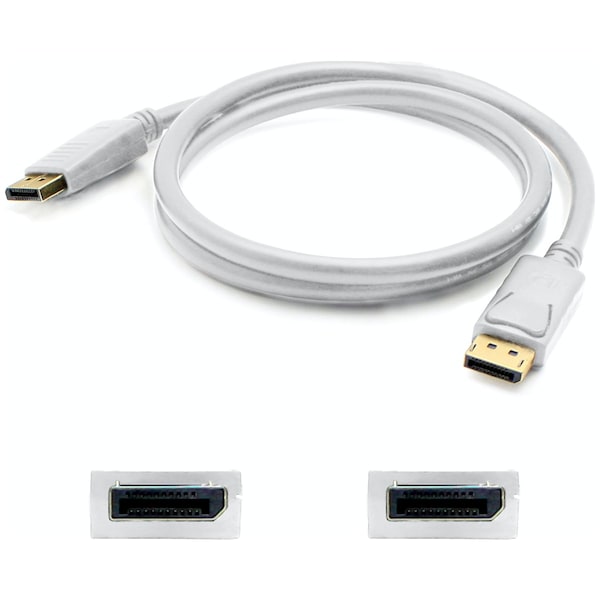 Add-On DisplayPort Male to DisplayPort Male White Cable For Resolution Up to 3840x2160 (4K UHD) DISPLAYPORT1FW - main